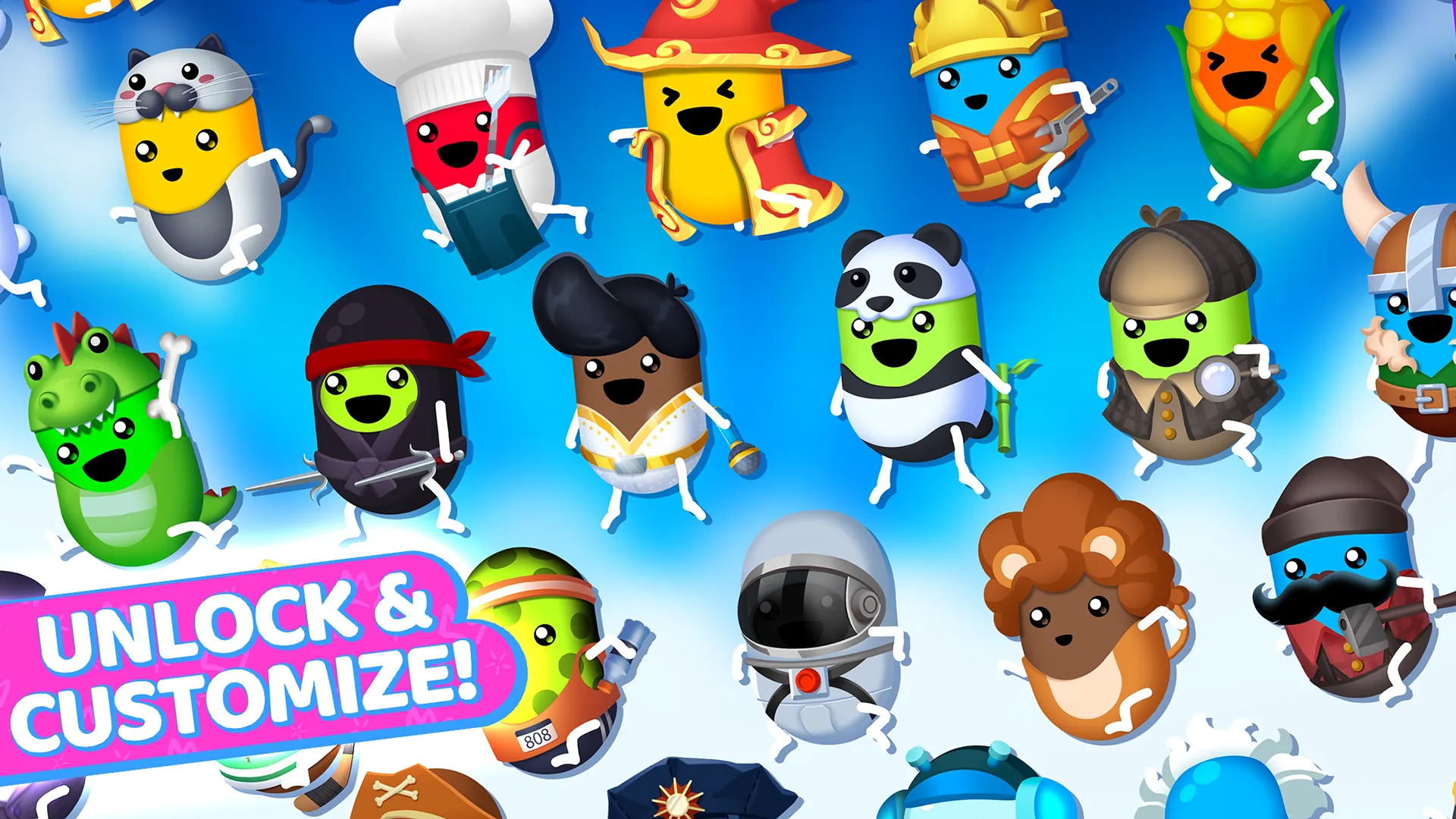 Goober Dash: unlockable outfits and customization